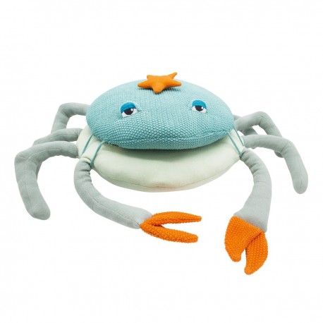 Coussin Grand Crabe Turquoise