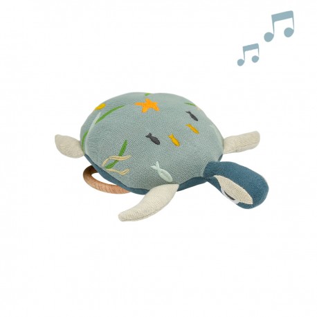 COUSSIN MUSICAL TORTUE BLEUE